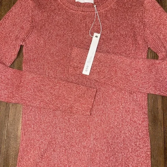 One Grey Day Red Cotton Cashmere Knit long sleeve round Neck Sweatshirt L - Picture 4 of 8